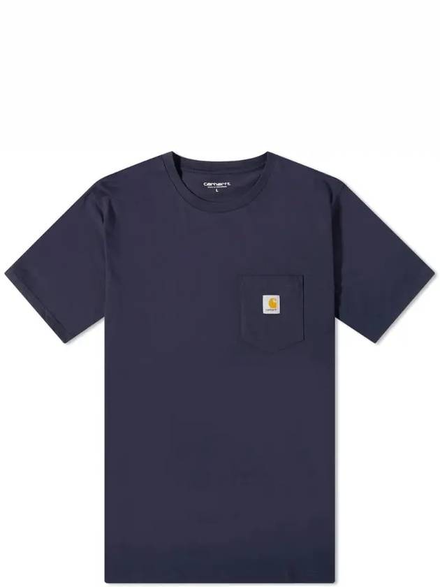 Pocket Short Sleeve T-Shirt Dark Navy - CARHARTT WIP - BALAAN 1