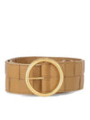 Intrecciato Ring Buckle Leather Belt Beige - BOTTEGA VENETA - BALAAN 2