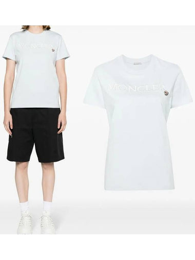 Embossed Logo Women s Cotton Short Sleeve T Shirt 8C00006 829HP - MONCLER - BALAAN 1