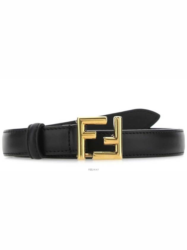 FF Logo Buckle Belt Black Gold - FENDI - BALAAN 2