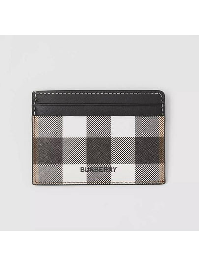 Check Print 2-tier Card Wallet Dark Burch Brown - BURBERRY - BALAAN 2