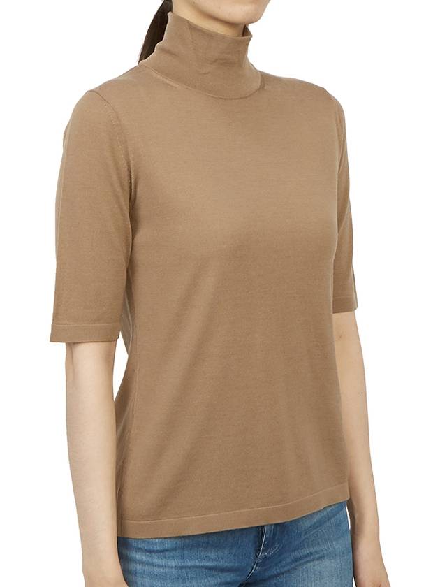 Gigi Short Sleeve Knit Turtleneck Brown - MAX MARA - BALAAN 4