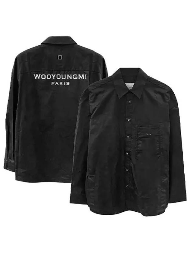 Logo Back Cotton Long Sleeve Shirt Black - WOOYOUNGMI - BALAAN.