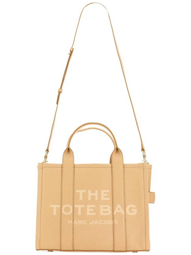 Logo Medium Leather Tote Bag Beige - MARC JACOBS - BALAAN 9