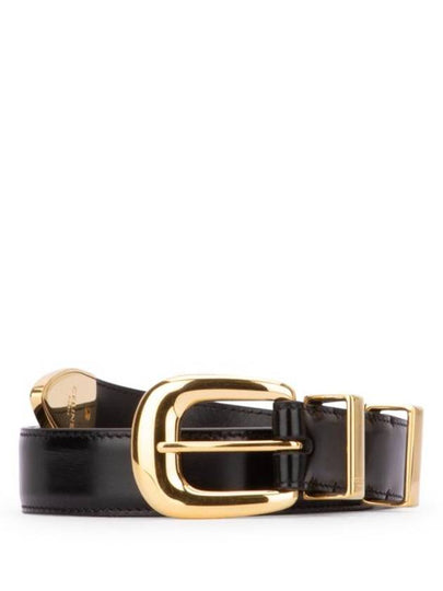 Women's Medium Western Leather Belt Black - CELINE - BALAAN 2