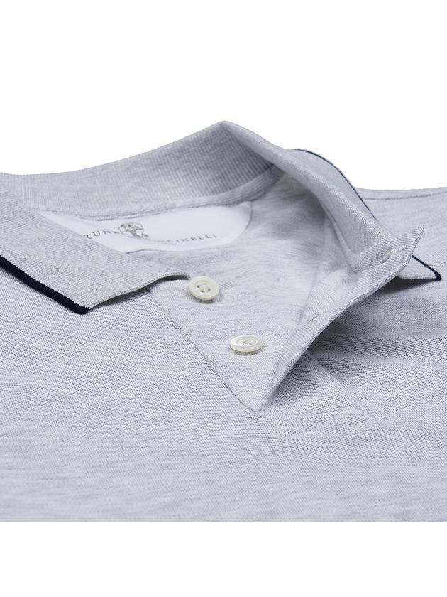 Logo Embroidered Short Sleeve Polo Shirt Heather Grey - BRUNELLO CUCINELLI - BALAAN 7