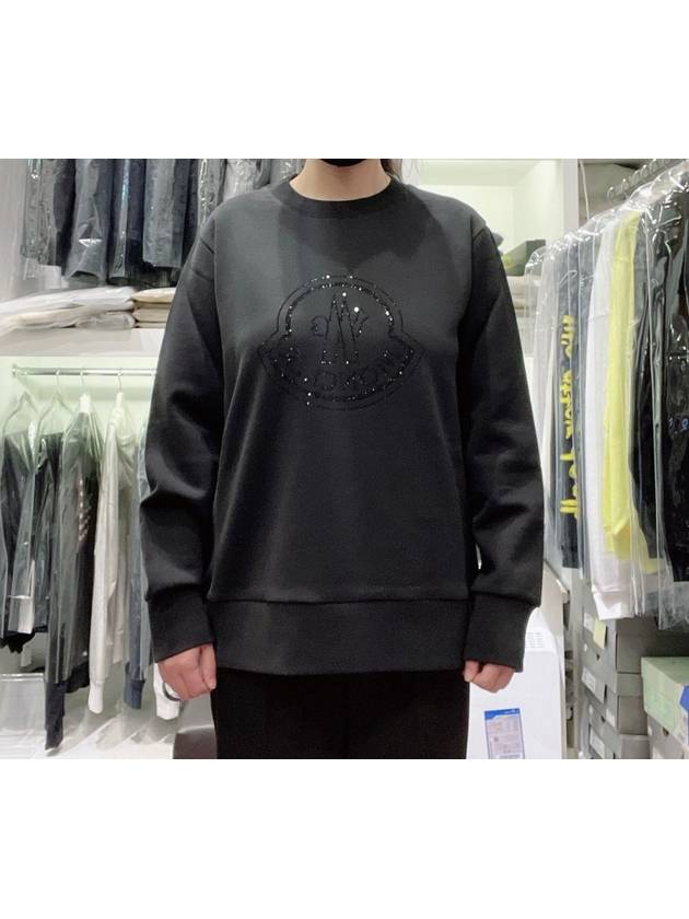 Rhinestone Logo Sweatshirt - MONCLER - BALAAN 1