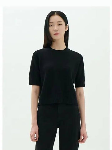 Women s Cashmere Crop T shirt Black Domestic Product GM0024081967684 - THEORY - BALAAN 1