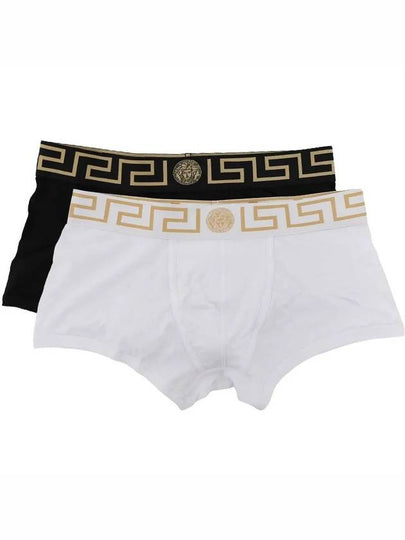 Men's Greca Border Draws 2 Pack Briefs Black White - VERSACE - BALAAN 2