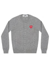 Invader Heart Wool Cardigan Grey - COMME DES GARCONS - BALAAN 2