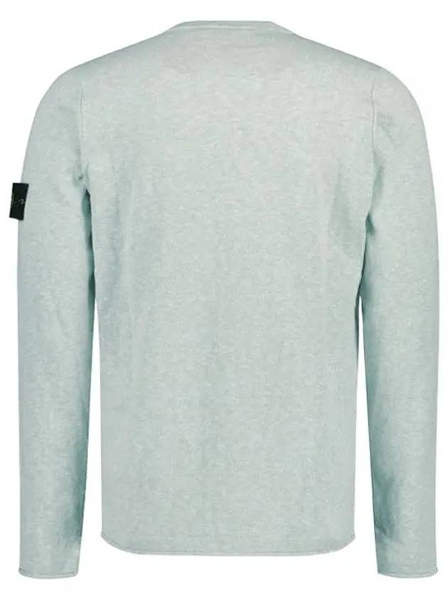 Logo Patch Crew Neck Cotton Nylon Knit Top Sky Blue - STONE ISLAND - BALAAN 3