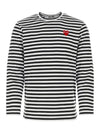 Red Heart Stripe T Shirt AX T164 051 1 - COMME DES GARCONS - BALAAN 1