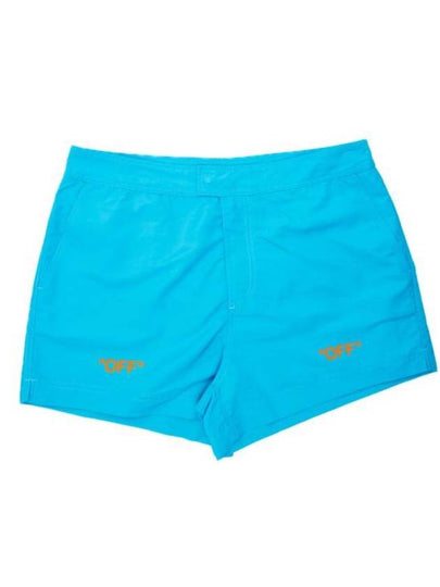 Logo Printing Swim Shorts Blue - OFF WHITE - BALAAN 2