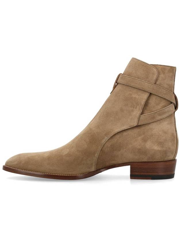 Men's Jodhpur Suede Ankle Boots Tobacco Beige - SAINT LAURENT - BALAAN 4