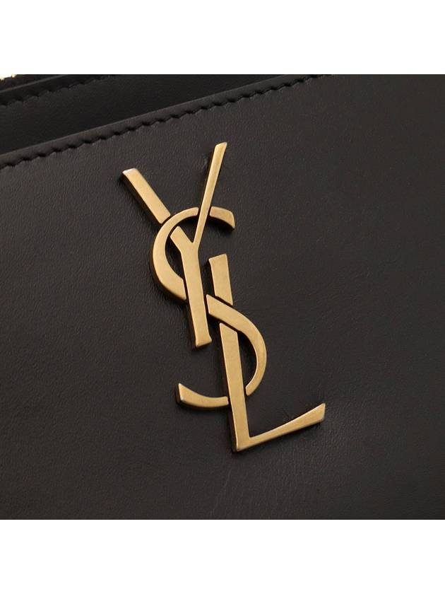 Black Smooth Calfskin Gold Monogram Bill Pouch 636316 - SAINT LAURENT - BALAAN 6