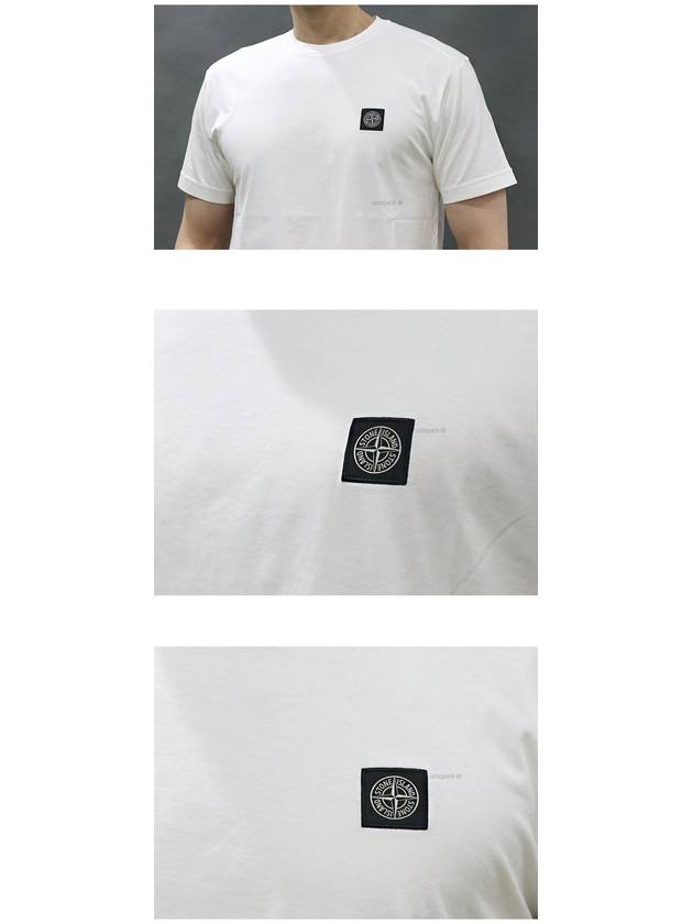 Logo Patch Short Sleeves T-Shirt White - STONE ISLAND - BALAAN 5