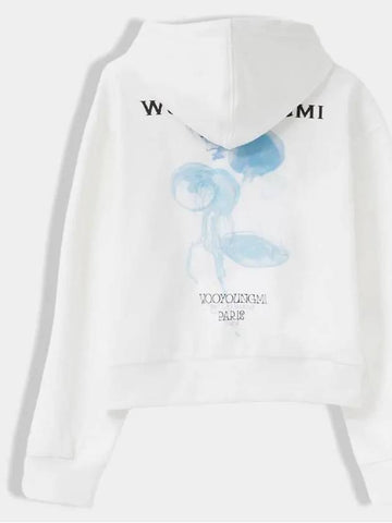 Women s Luminous Jellyfish Back Logo Hooded Sweatshirt White M241TS35732W - WOOYOUNGMI - BALAAN 1