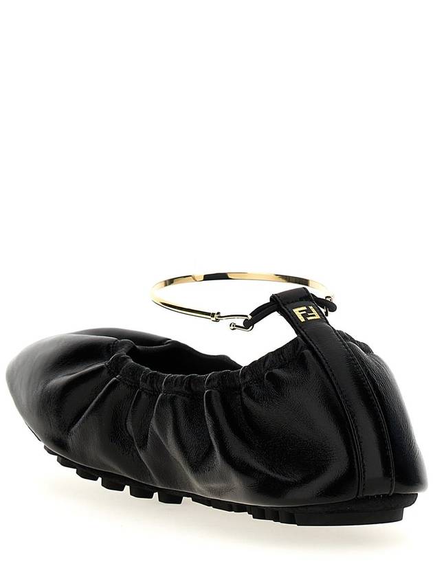 Filo Leather Ballerina Flat Black - FENDI - BALAAN 4