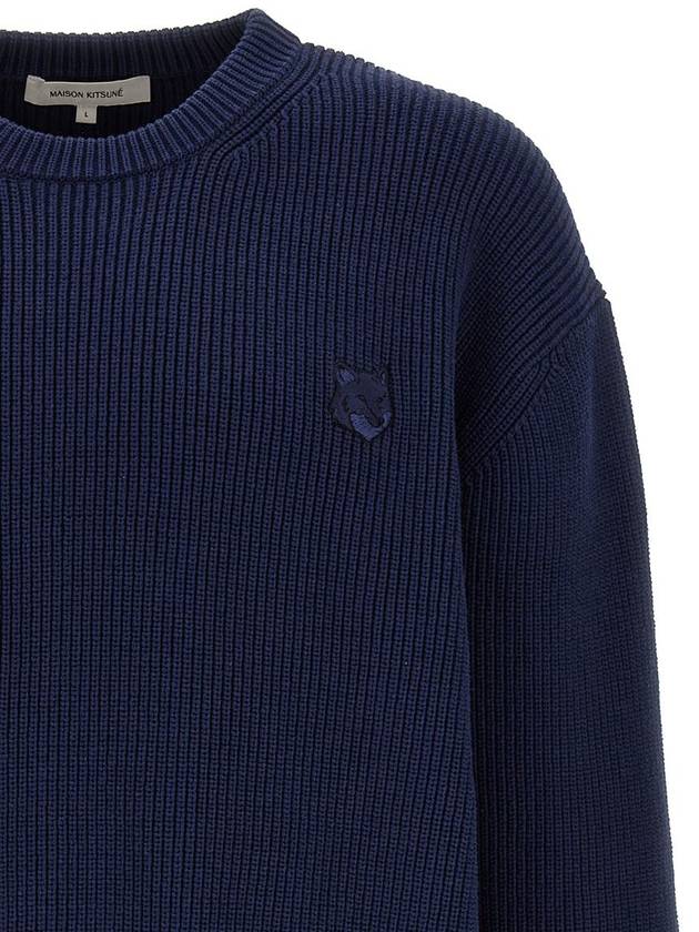 Bold Fox Head Patch Comfort Knit Top Navy - MAISON KITSUNE - BALAAN 4