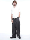 Linen Two Tuck Wide Pants Gray - CHANCE'S NOI - BALAAN 8