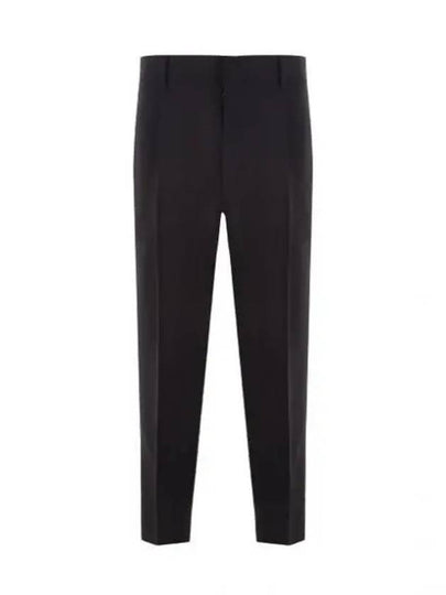 Men's Mohair Wool Straight Pants Black - PRADA - BALAAN 2