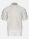 Linen Short Sleeve Shirt White - CP COMPANY - BALAAN 2