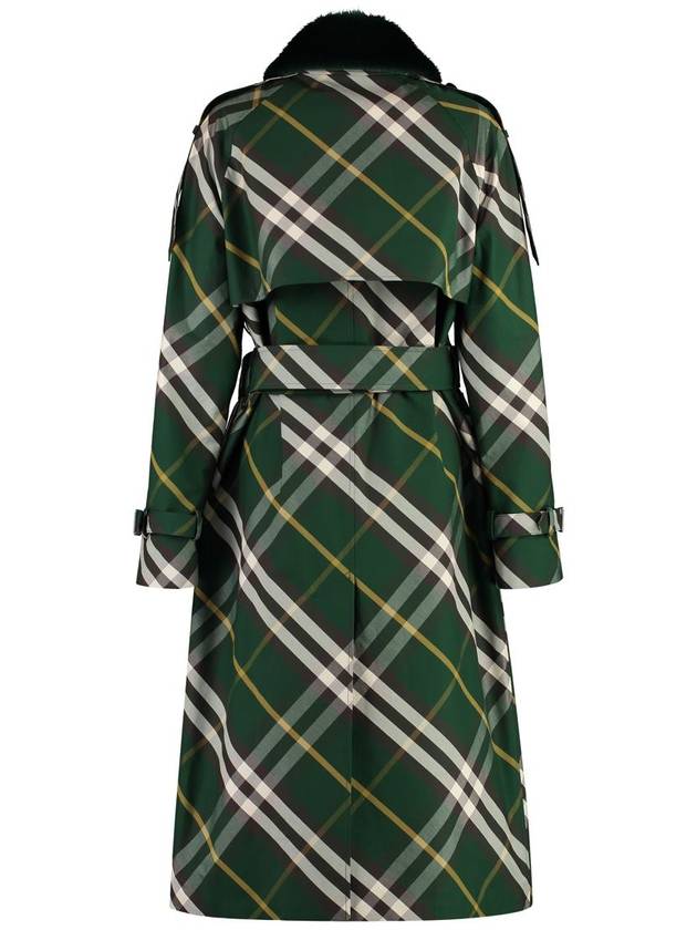 Check Pattern Trench Coat Green - BURBERRY - BALAAN 3