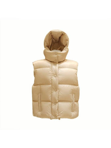 Women s goose down vest padded beige - MIU MIU - BALAAN 1