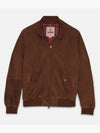 zip-up suede jacket brown - BARACUTA - BALAAN 2