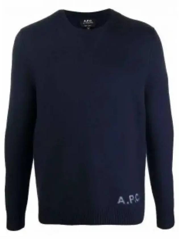 Edward Embroidered Logo Knit Top Navy - A.P.C. - BALAAN 2