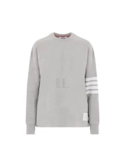 Engineered 4 Bar Medium Weight Jersey Oversized Long Sleeved T-Shirt Light Grey - THOM BROWNE - BALAAN 2