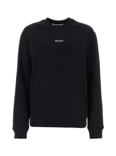 Micro Logo Print Sweatshirt Black - MSGM - BALAAN 1