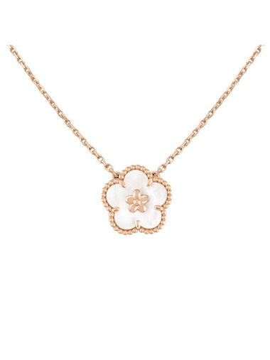 Lucky Spring Pendant Plum Blossom Necklace Rose Gold White - VANCLEEFARPELS - BALAAN 1