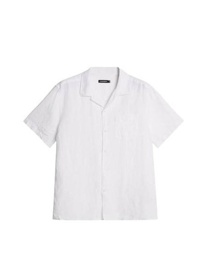 Elio Linen Melange Short Sleeve Shirt White - J.LINDEBERG - BALAAN 2