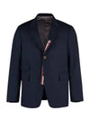 Typewriter Cloth Grosgrain Placket Sport Jacket Navy - THOM BROWNE - BALAAN 2