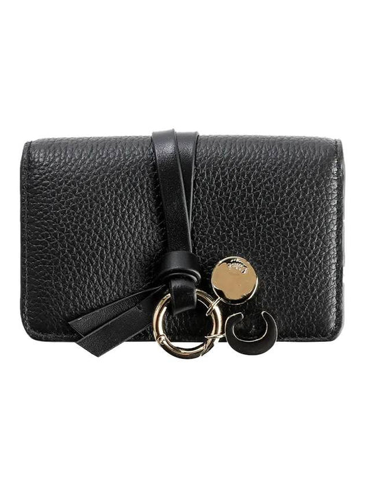 Alphabet Charm Flap Card Wallet Black - CHLOE - BALAAN 1