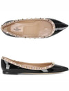 Rockstud Pointed Toe Ballerina Flats Black - VALENTINO - BALAAN 2