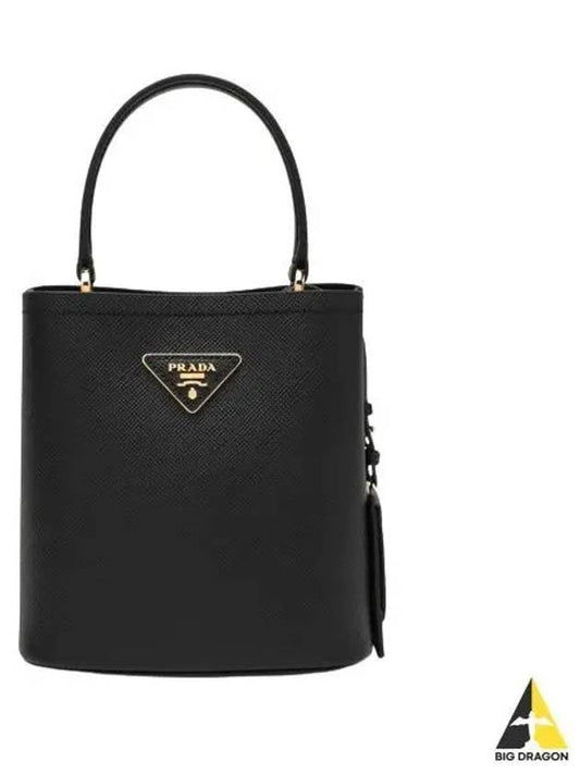 Panier Saffiano Leather Small Tote Bag Black - PRADA - BALAAN 2