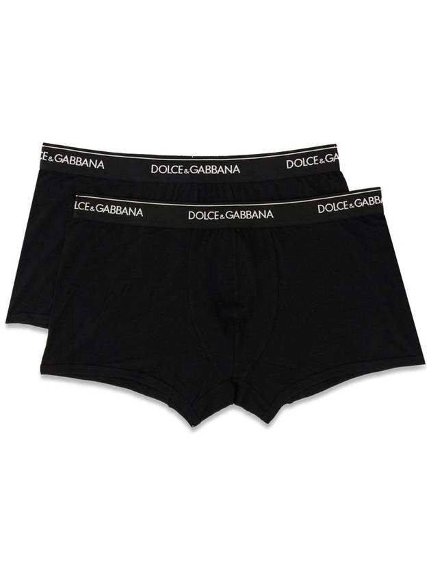 Men's Logo Waistband Cotton Briefs 2 Pack Black - DOLCE&GABBANA - BALAAN 5