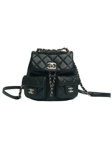 Duma Two Pocket Small Caviar Backpack Black - CHANEL - BALAAN 1