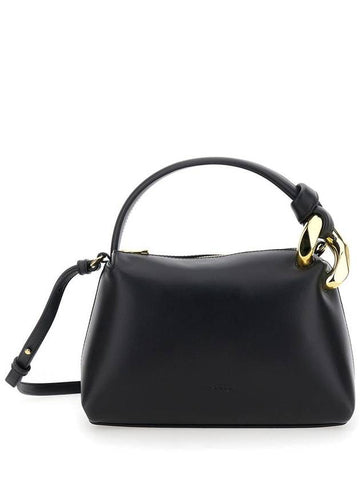 'Corner Small' Black Handbag With Metallic Knot Detail In Leather Woman - JW ANDERSON - BALAAN 1