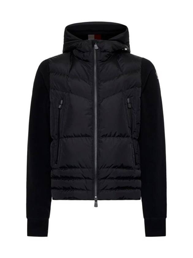 Padded Zip-Up Hoodie Black - MONCLER - BALAAN 1