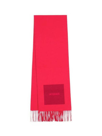 Logo Detail Fringe Muffler Red - JACQUEMUS - BALAAN 2