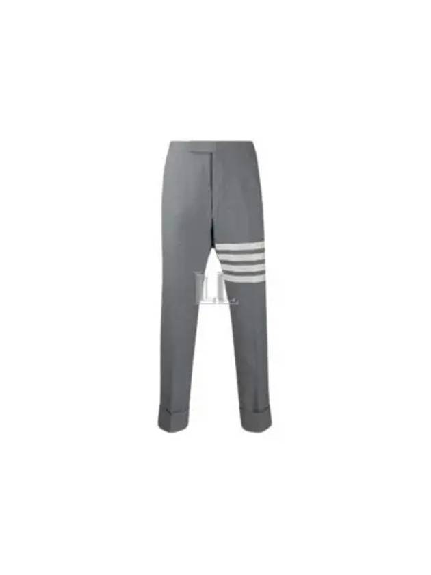 Diagonal Plain Weave Classic Wool Slacks Medium Grey - THOM BROWNE - BALAAN 2