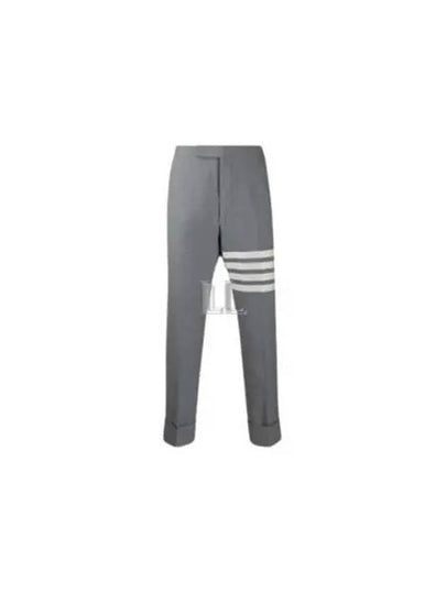 Diagonal Plain Weave Classic Wool Slacks Medium Grey - THOM BROWNE - BALAAN 2