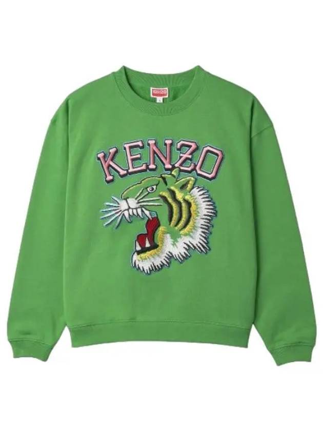 Tiger Varsity Print Cotton Sweatshirt Green - KENZO - BALAAN 2