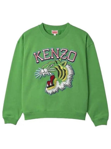 Tiger Varsity Regular Sweatshirt Green T Shirt - KENZO - BALAAN 1