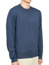 Men's Crew Neck Wool Knit Blue - DRUMOHR - BALAAN 4