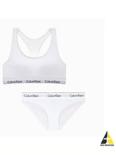 UNDERWEAR Women s Modern Cotton Racerback Bralette Set White - CALVIN KLEIN - BALAAN 1