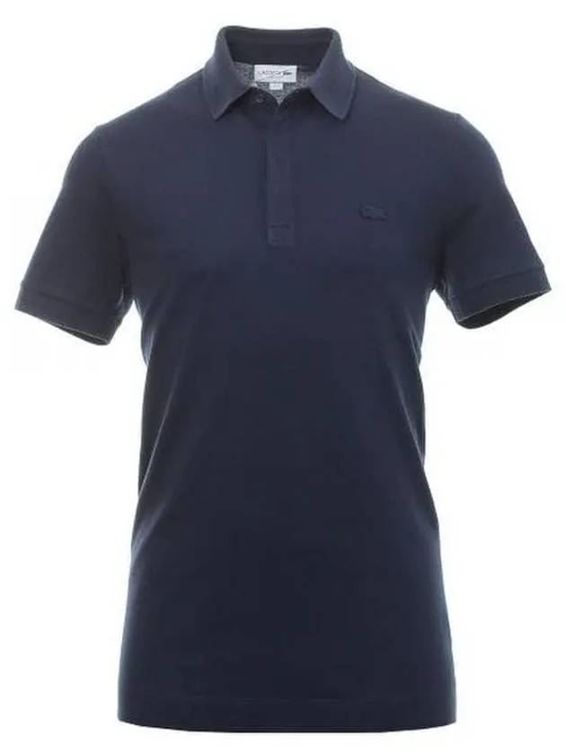 Men's Paris Regular Fit Stretch Cotton Pique Short Sleeve Polo Shirt Navy - LACOSTE - BALAAN 2